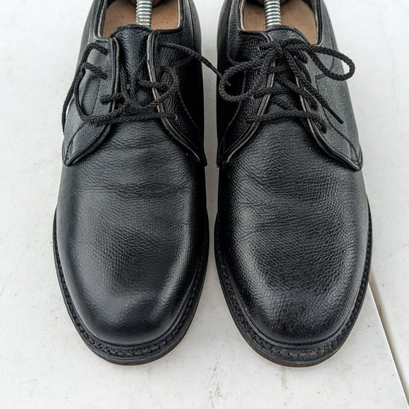 Black Men\'s Uniform Leather Vulcan Soles Derby style shoes  Sz 8D main image 12